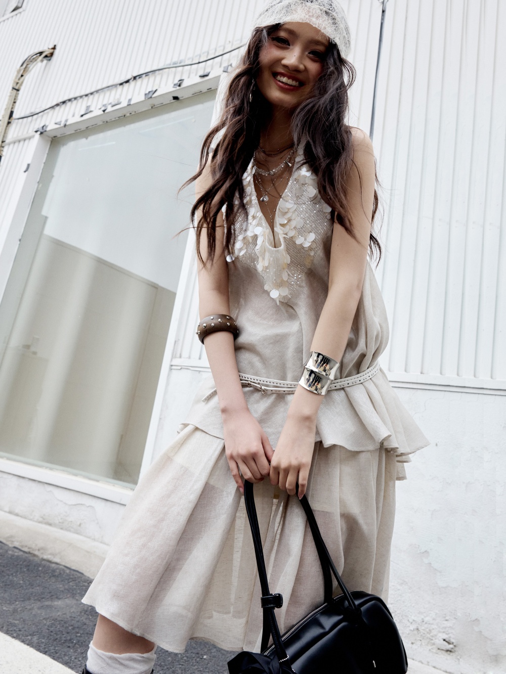 Sequin Semi-transparent Textured Two-piece Halter Strap Dress thumbnail 2