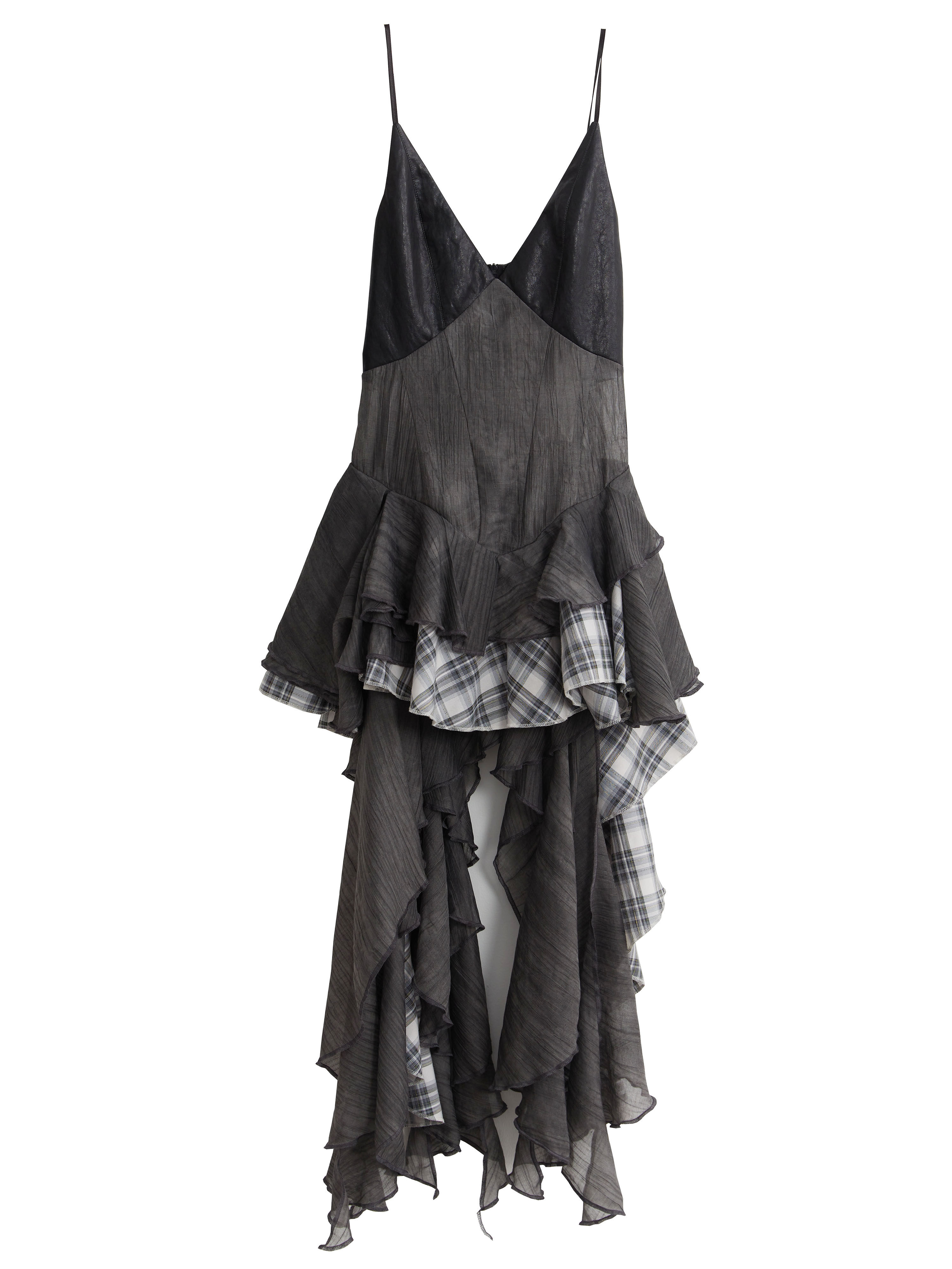 Nomadic-style Plaid Patchwork Dress With Contrasting Colors thumbnail 3