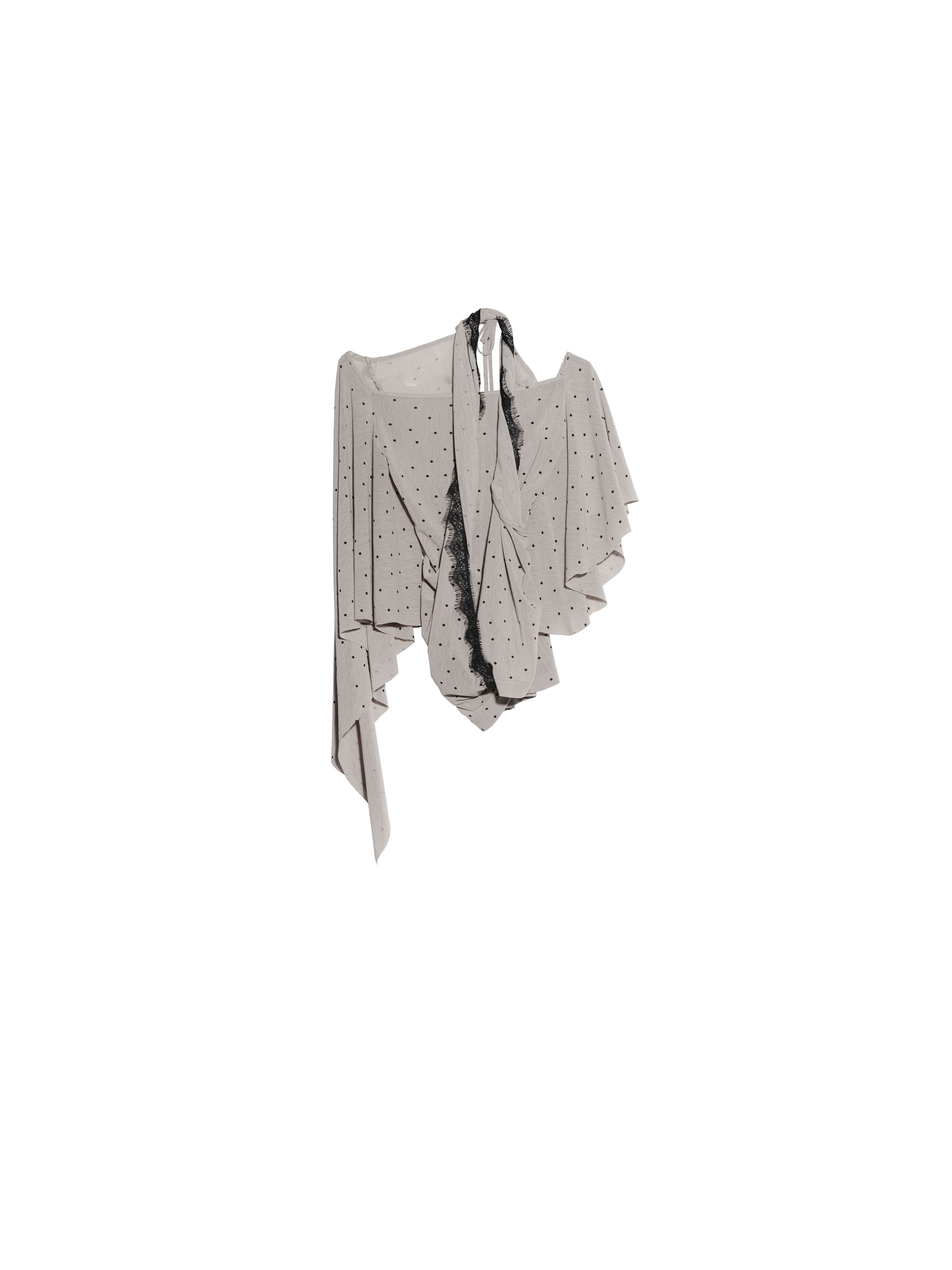 Retro Asymmetrical Shawl-sleeve Halter Top Blouse thumbnail 3
