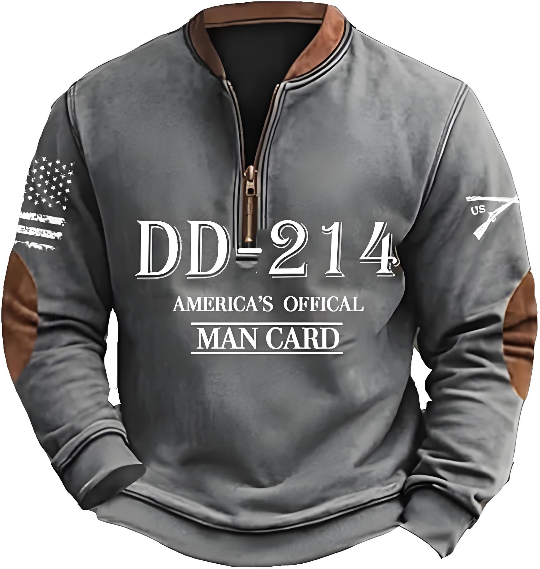 Digital-Print Christmas Cartoon Mens Crew-Neck Zip-Up FallWinter Sweatshirt thumbnail 3