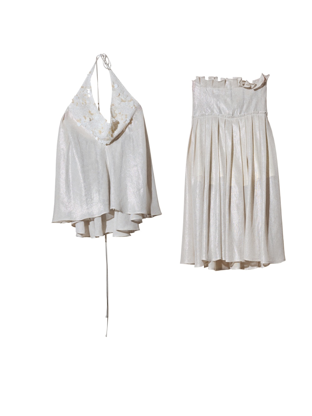 Sequin Semi-transparent Textured Two-piece Halter Strap Dress thumbnail 6