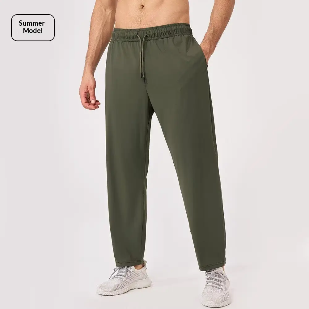 Mens Summer Cool-Feel Quick-Dry Loose-Fit Sports Pants