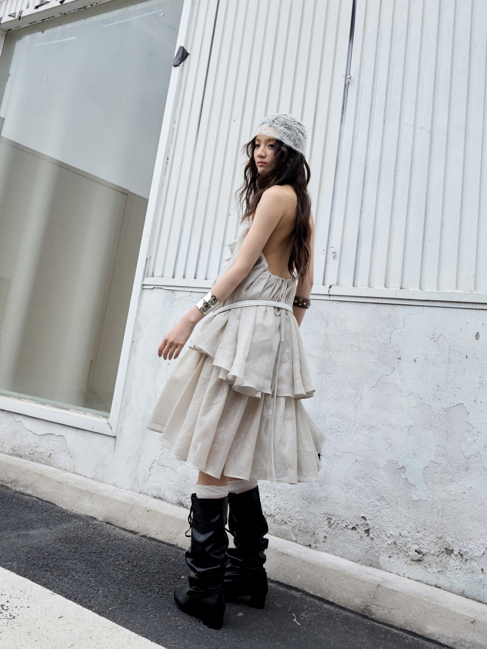 Sequin Semi-transparent Textured Two-piece Halter Strap Dress thumbnail 5