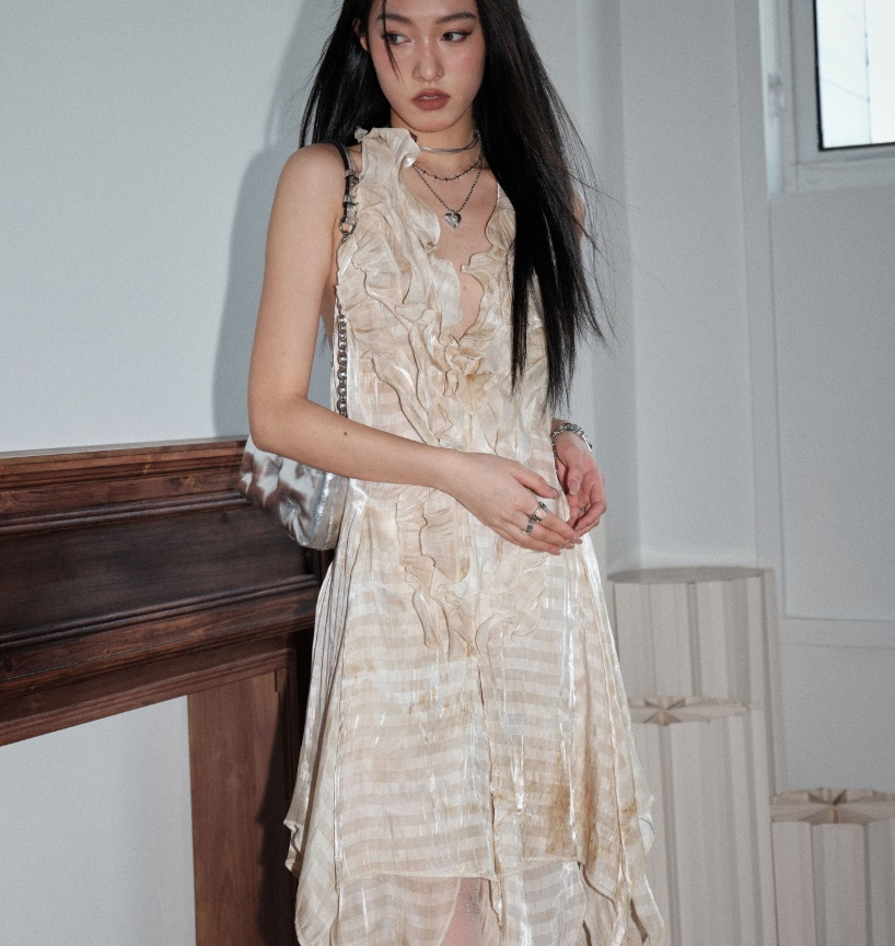 Wasteland Hued Tie Dyed Off The Shoulder Backless Asymmetrical Dress thumbnail 4