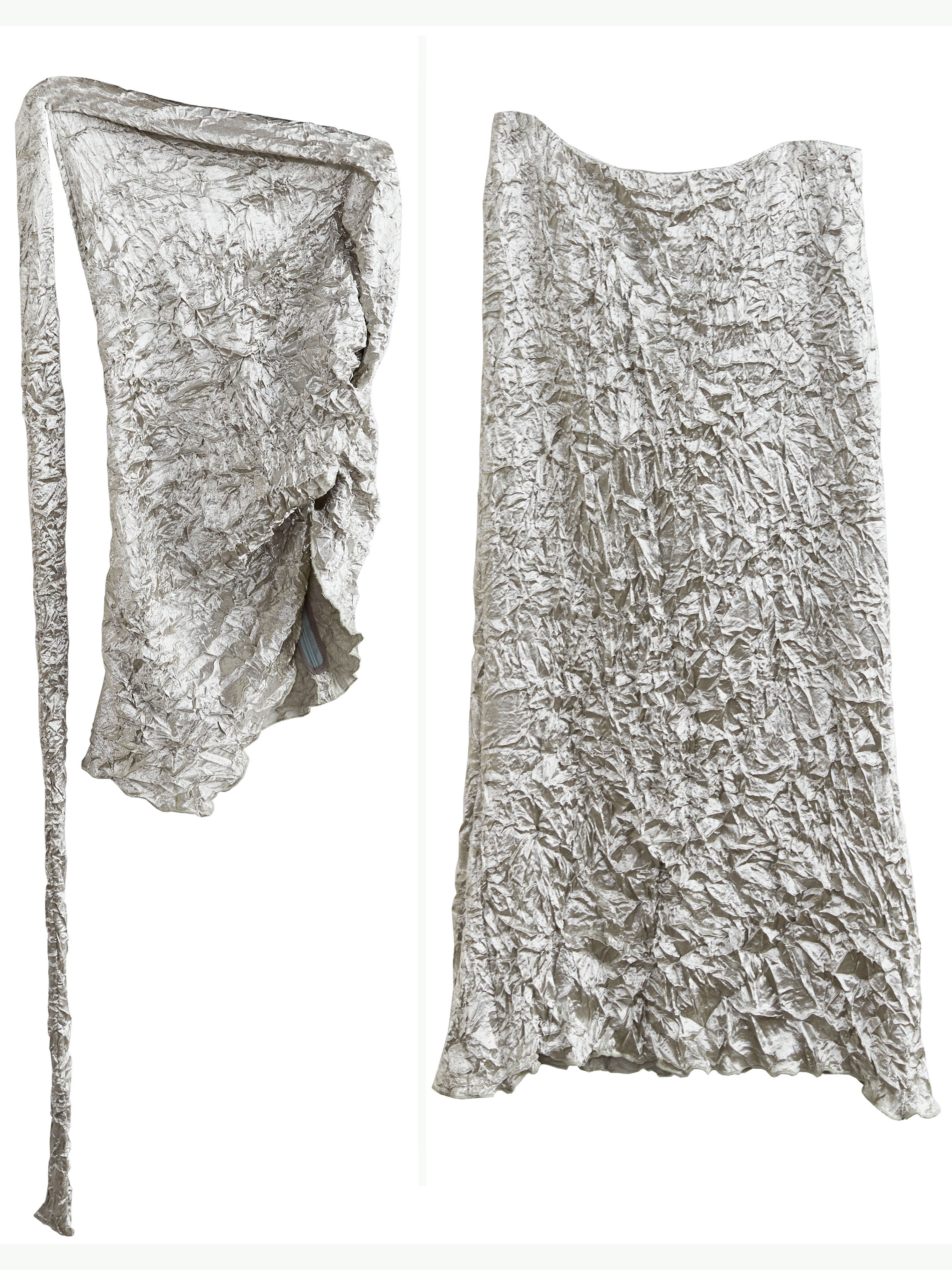 Creased Texture Two Piece Dress Solid Color thumbnail 2
