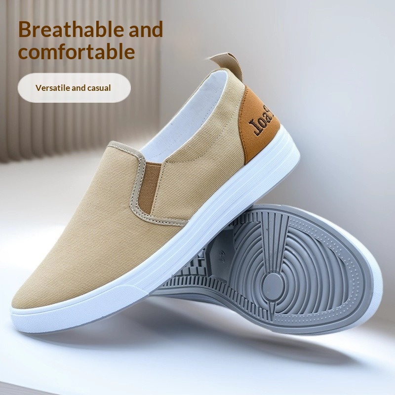 Mens Dad Casual Canvas Sneakers Comfortable Slip-on Design thumbnail 4
