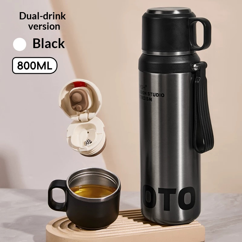 Stainless Steel Portable Large-capacity Water Bottle With Lid For School — foto 13