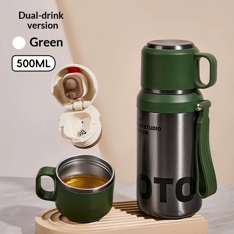 Stainless Steel Portable Large-capacity Water Bottle With Lid For School — foto 8