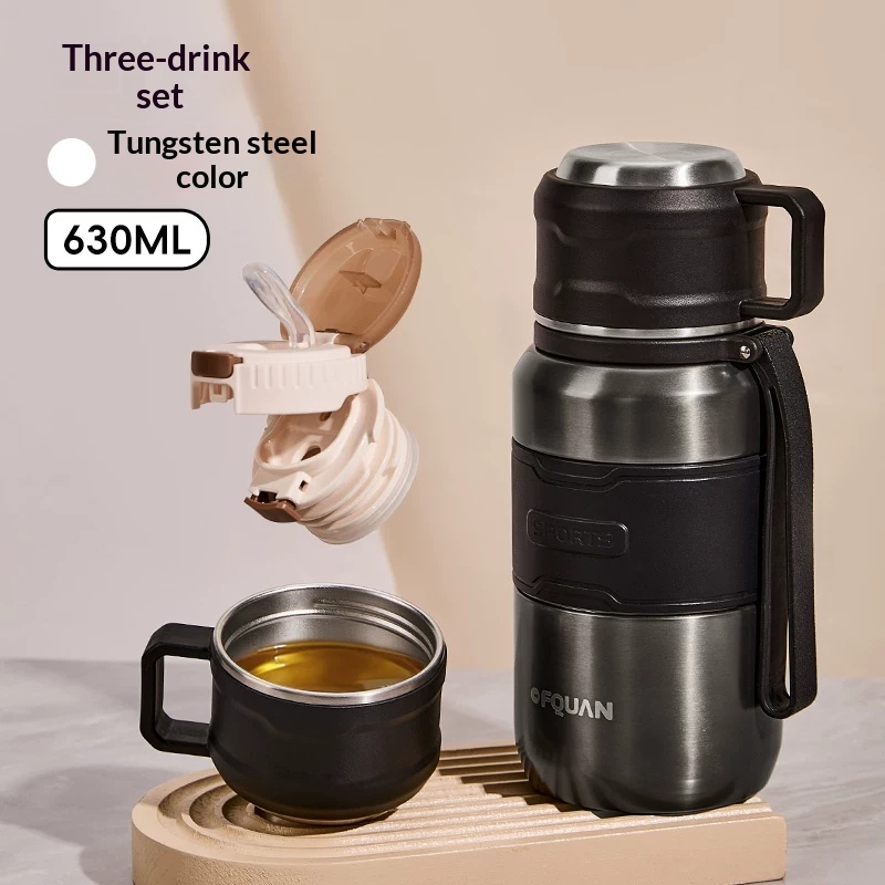 Stainless Steel Portable Large-capacity Water Bottle With Lid For School — foto 3