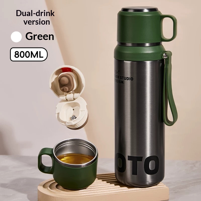 Stainless Steel Portable Large-capacity Water Bottle With Lid For School — foto 2