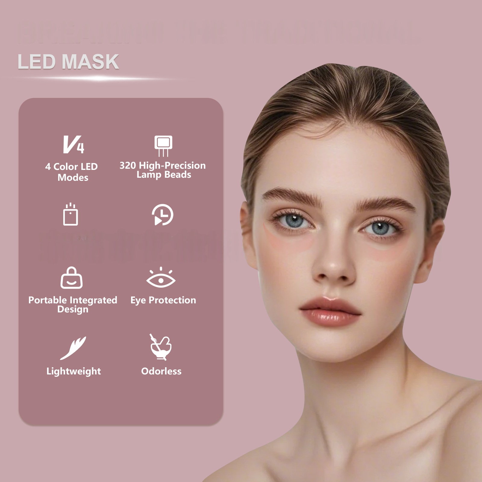3D Facial Red-light Beauty Lamp Silicone Mask