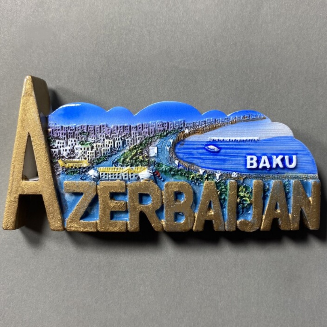 Azerbaijan Baku Tourist Souvenir Resin Magnetic Fridge Magnet