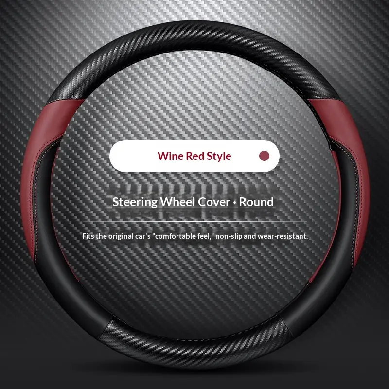 Wear-resistant Car Steering Wheel Cover Leather Case