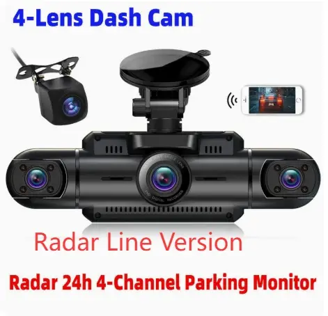 Ren E Xing 4Camera HD WideAngle 24H Parking Monitoring Dash Cam