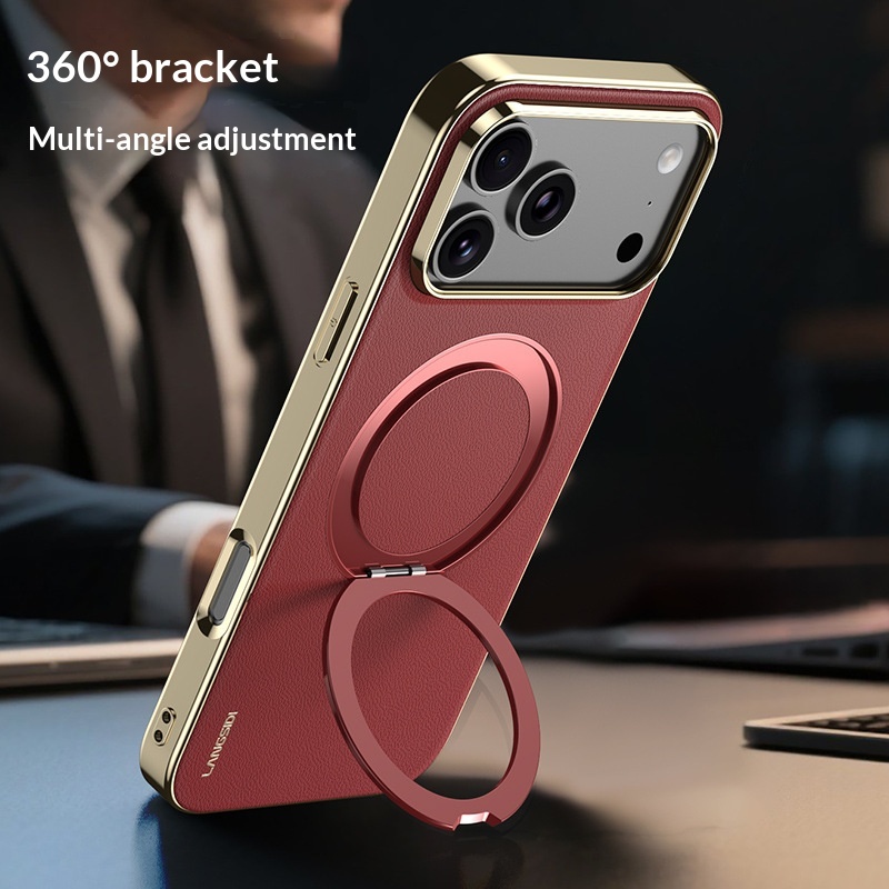 Electroplated Skin-effect Phone Case With Full-body Protection And A Built-in Stand 4