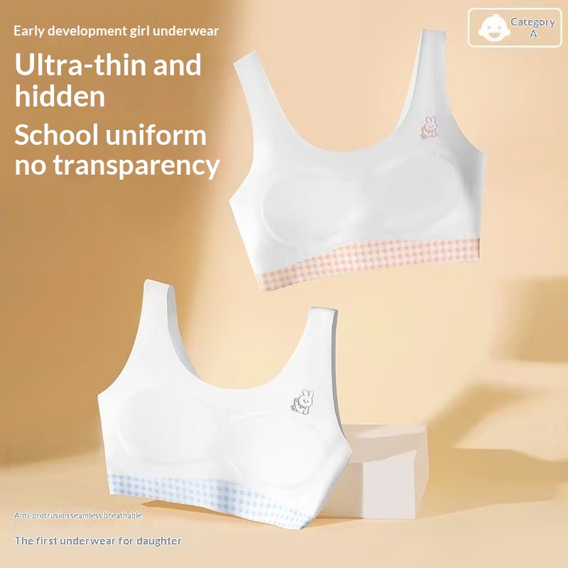 Ice-silk Fixed Chest Pad Womens Bra For Young Girls