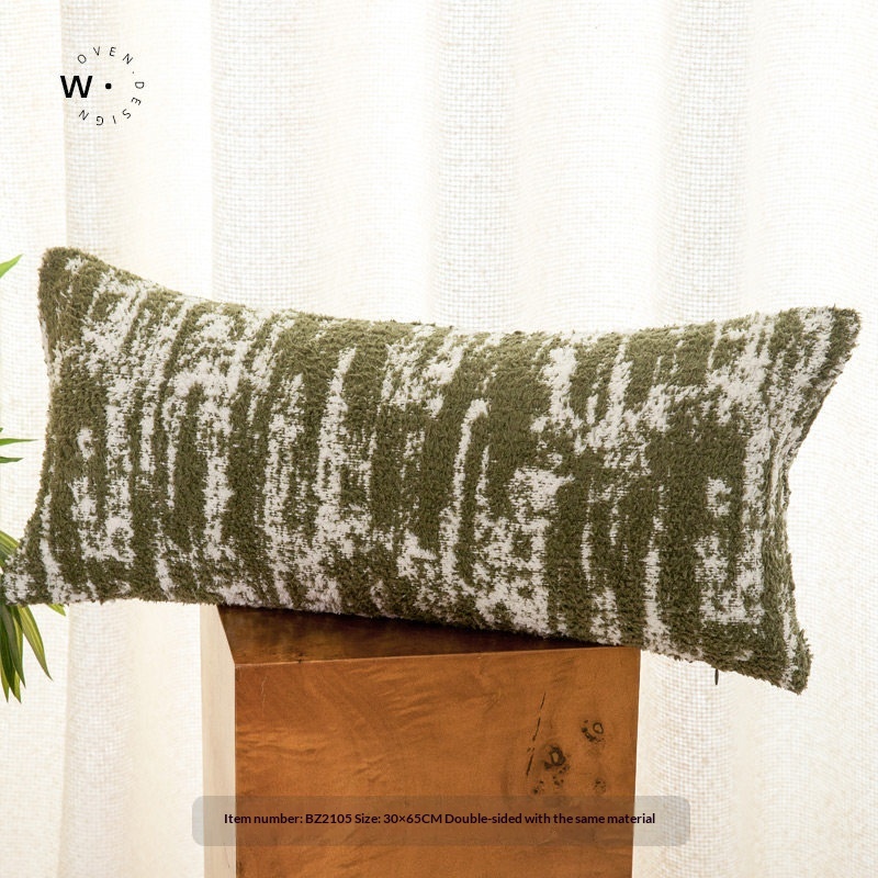 Chenille White Green Texture