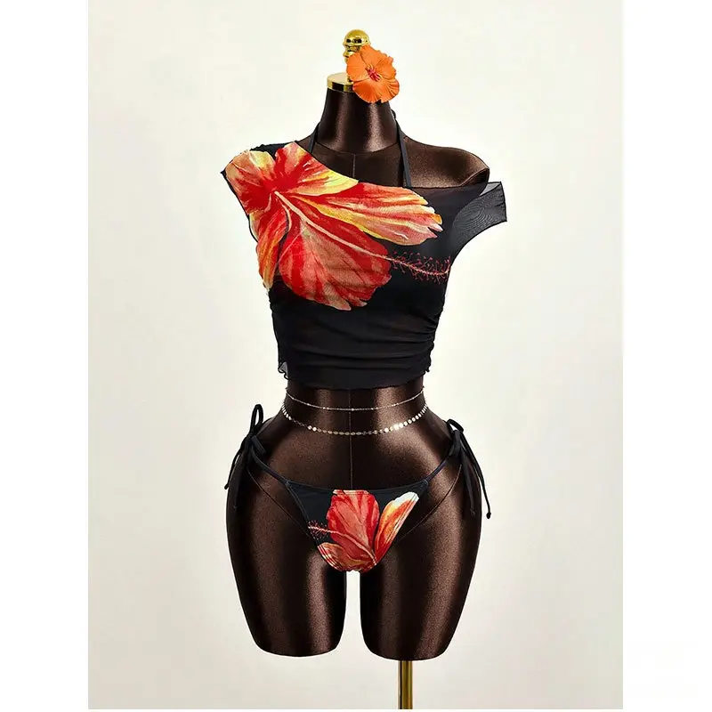 New European And American Cross-border Bikini A Three-piece Swimsuit Set