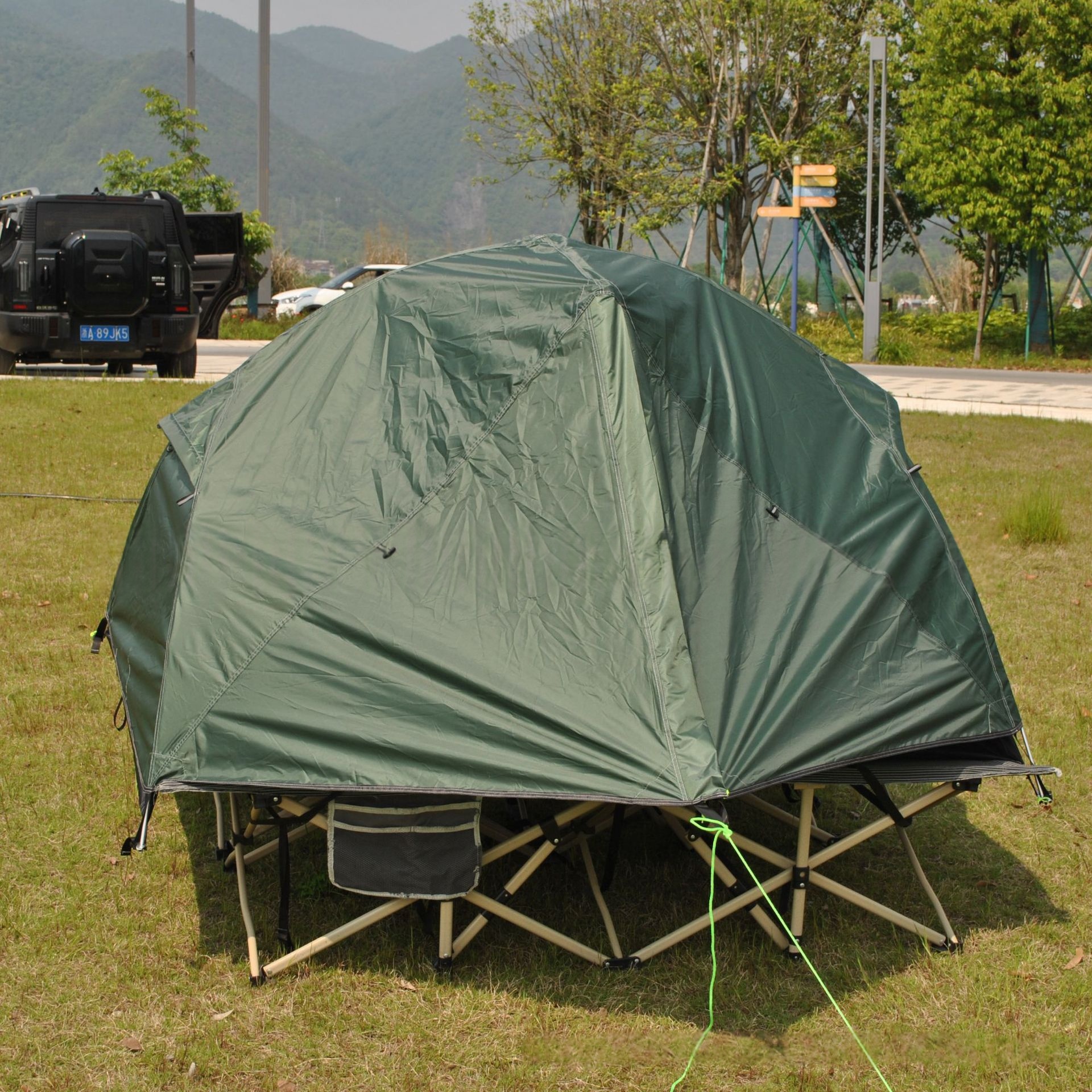 Folding Cot Tent Extension Outdoor Camping Lightweight Double Person Tent
