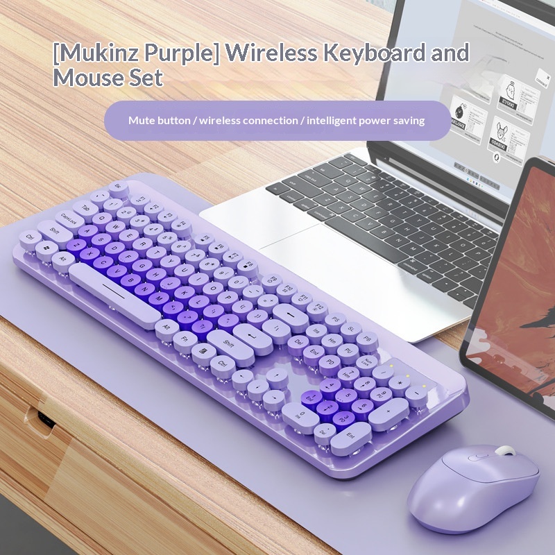 Womens Office Lightweight Wireless Keyboard And Mouse Set Computer Keyboard 2