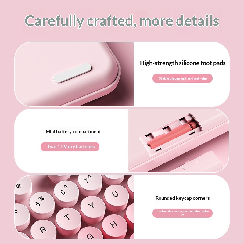 Womens Office Lightweight Wireless Keyboard And Mouse Set Computer Keyboard