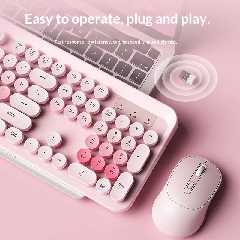 Womens Office Lightweight Wireless Keyboard And Mouse