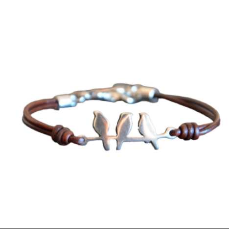 Bohemian Style Heart-shaped Multi-part Bracelet Leather Rope Retro Minimalist