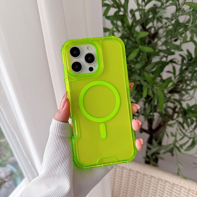 High-transparency Magnetic Phone Case With Colorful Airbags For Drop Protection 6