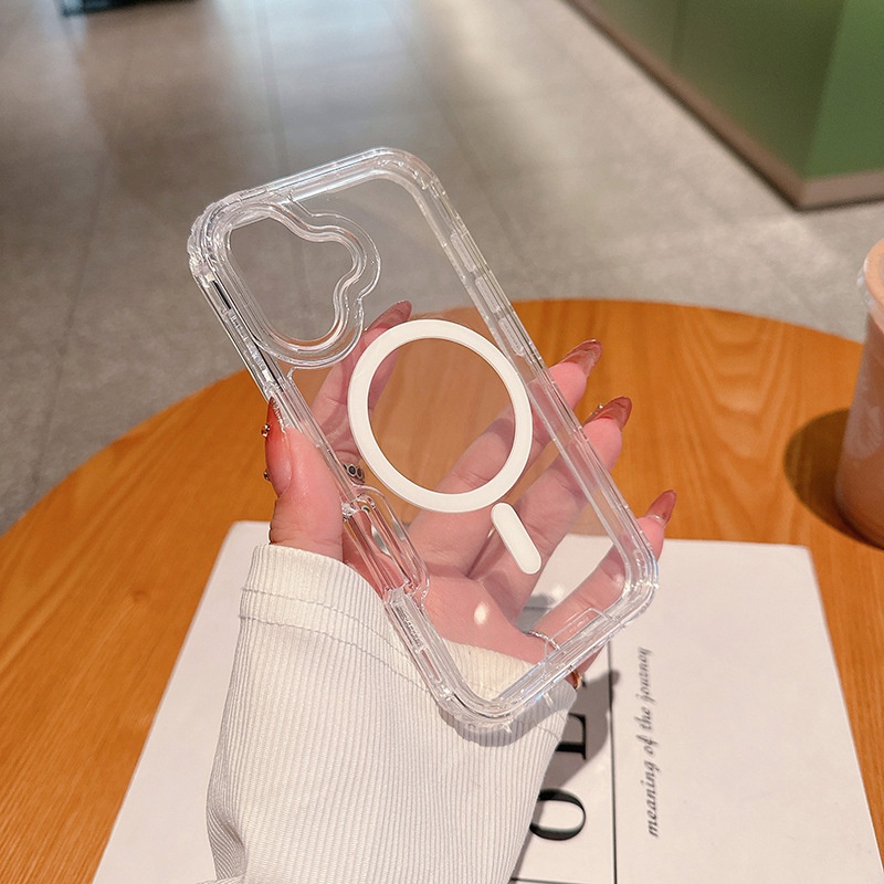 High-transparency Magnetic Phone Case With Colorful Airbags For Drop Protection 8