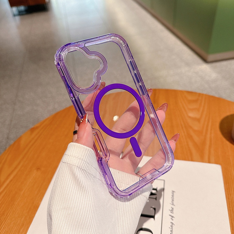 High-transparency Magnetic Phone Case With Colorful Airbags For Drop Protection 5