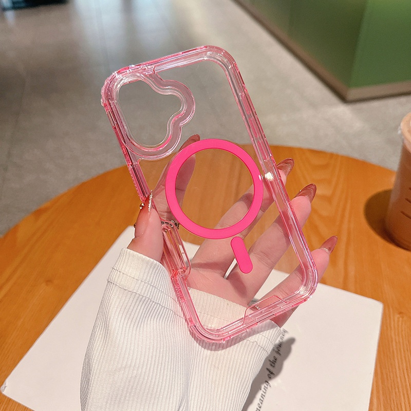 High-transparency Magnetic Phone Case With Colorful Airbags For Drop Protection 7