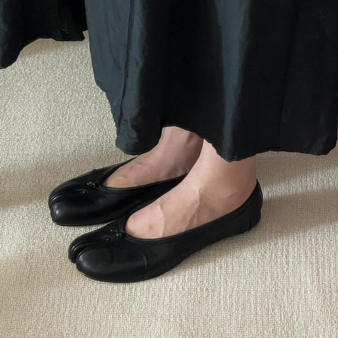 Sheepskin Split-Toe Flats, picture 2 of 9