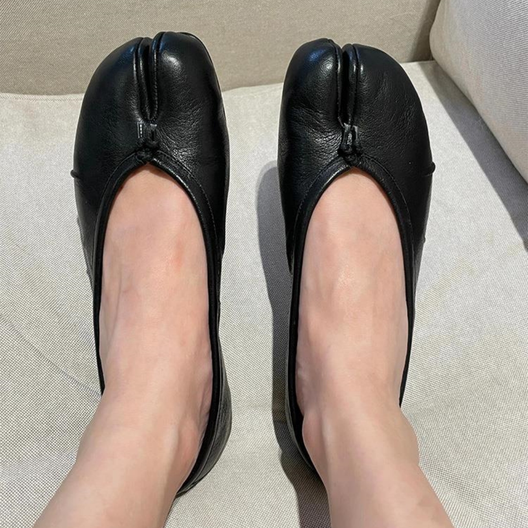 Sheepskin Split-Toe Flats