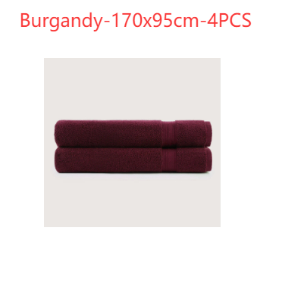Serviette de bain unie en coton en gros – turquoise, 170 × 95 cm, 5 pièces