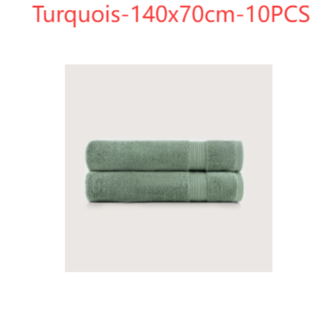 Serviette de bain unie en coton en gros – turquoise, 170 × 95 cm, 5 pièces