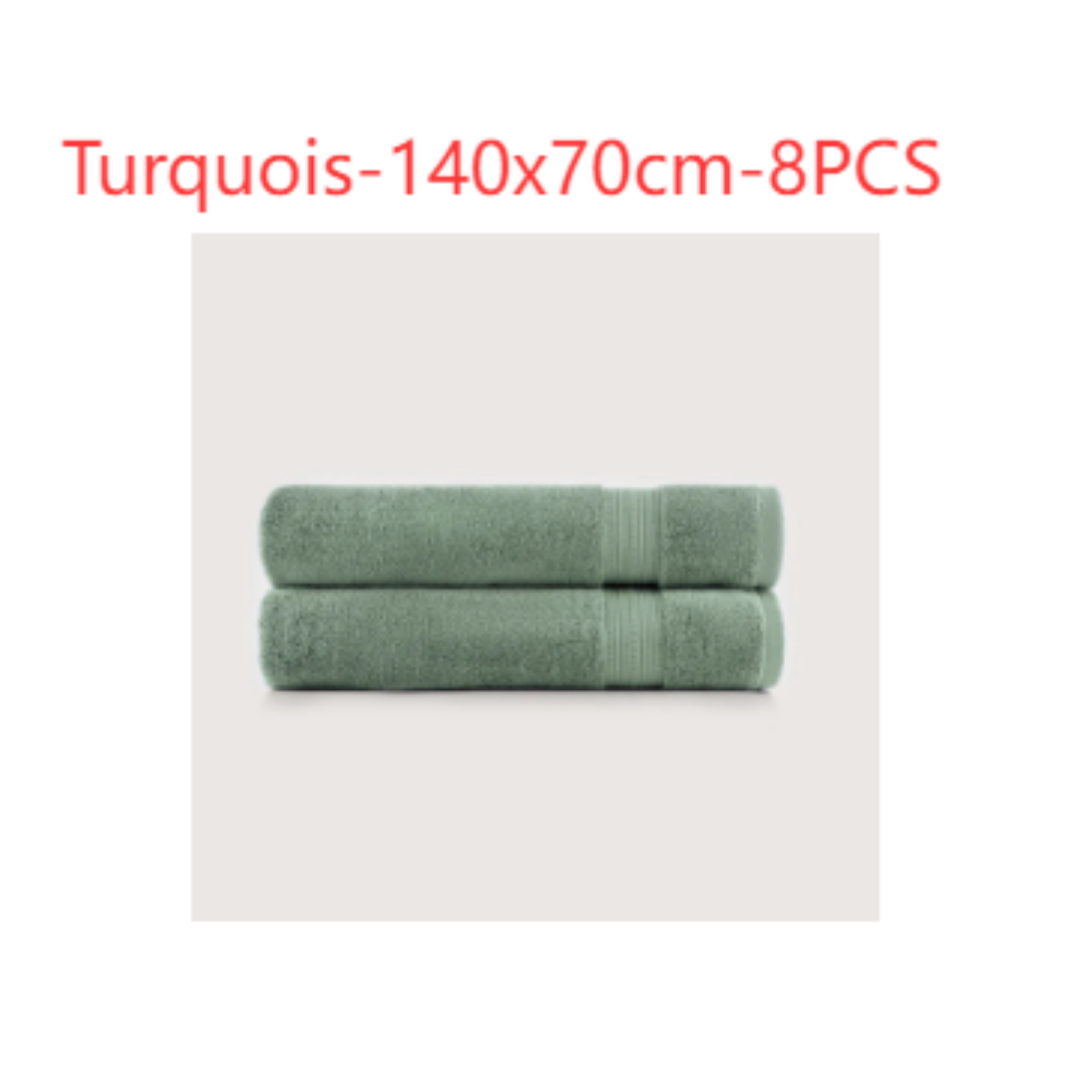 Serviette de bain unie en coton en gros – turquoise, 170 × 95 cm, 5 pièces