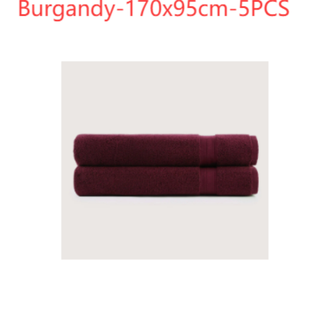 Serviette de bain unie en coton en gros – turquoise, 170 × 95 cm, 5 pièces