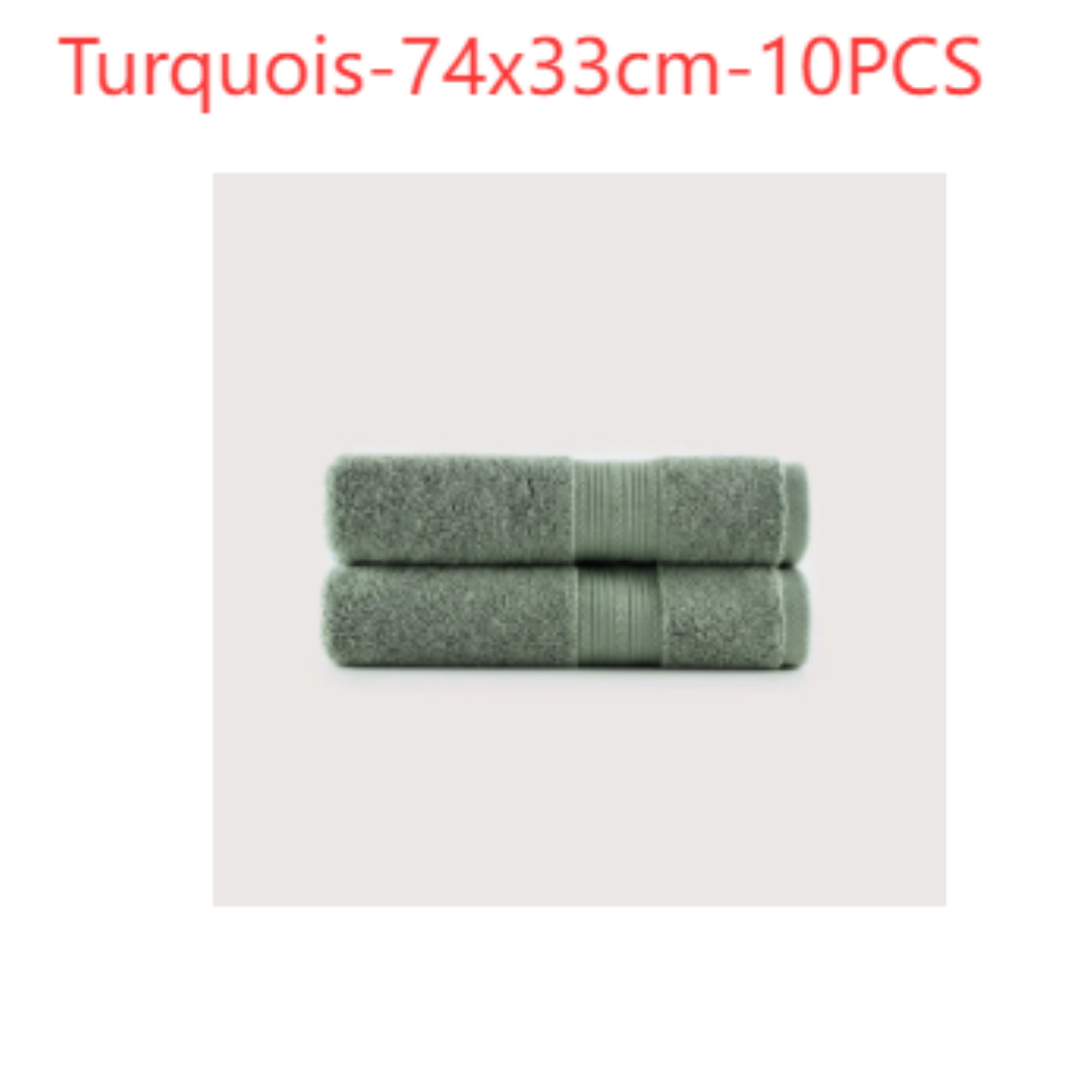 Serviette de bain unie en coton en gros – turquoise, 170 × 95 cm, 5 pièces