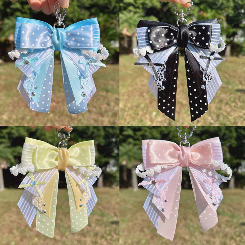 Gu Mei Support Fan Bow-Knot Bag Charm Brooch