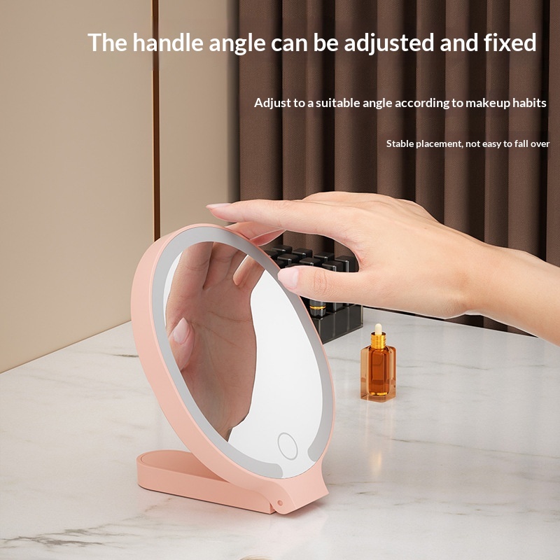 Portable Handheld LED Makeup Mirror With Light