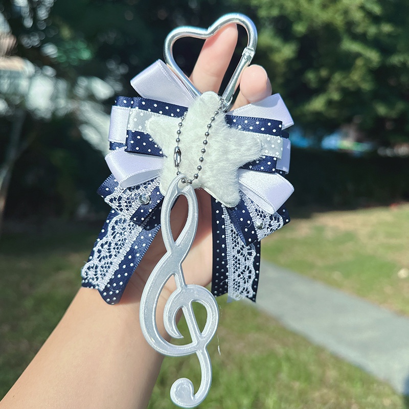 Anime-themed Bow-knot Keychain And Bag Charm