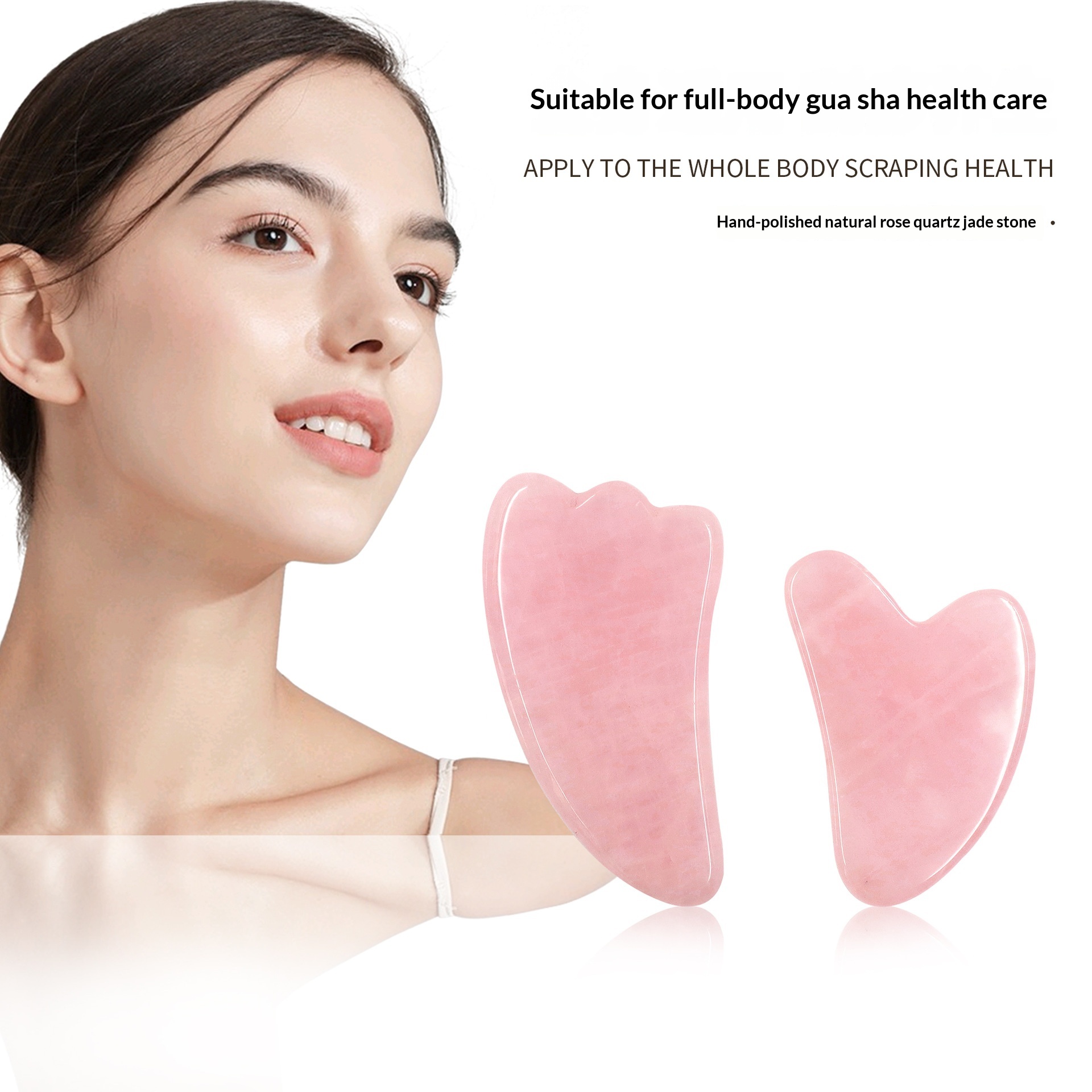Jade And Rose Quartz Facial And Back Gua Sha Massager
