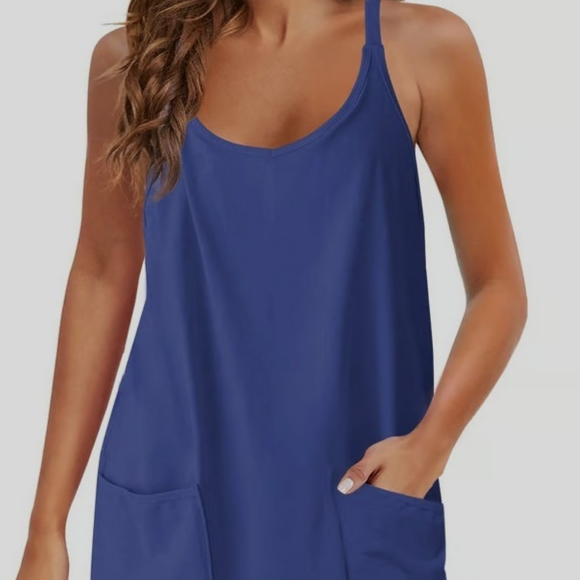 Tops With Narrow Straps One-piece Shorts Jumpsuit Casual Suit