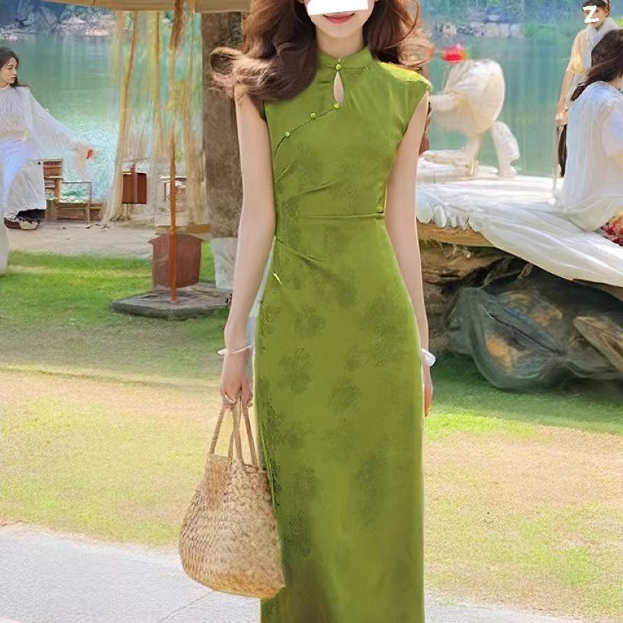 Womens Sexy Figure-flattering Slit Maxi Dress