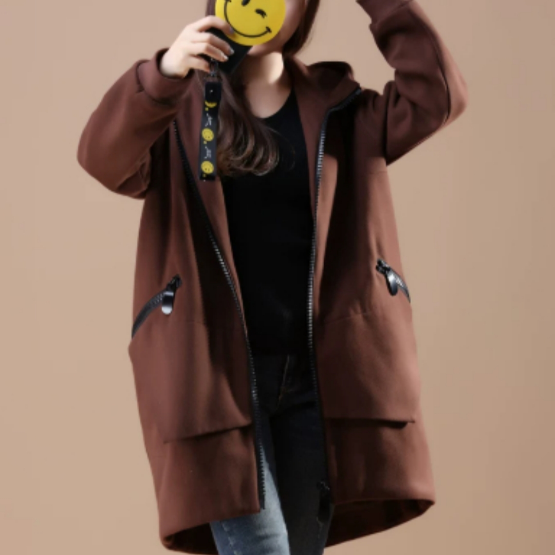 Thick-fabric Padded Coat Hoodie With A Hood