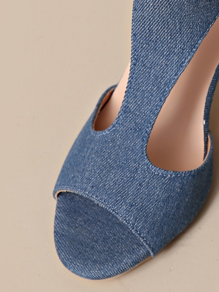 Strappy Mid-Heel Sandals – strap detail close-up