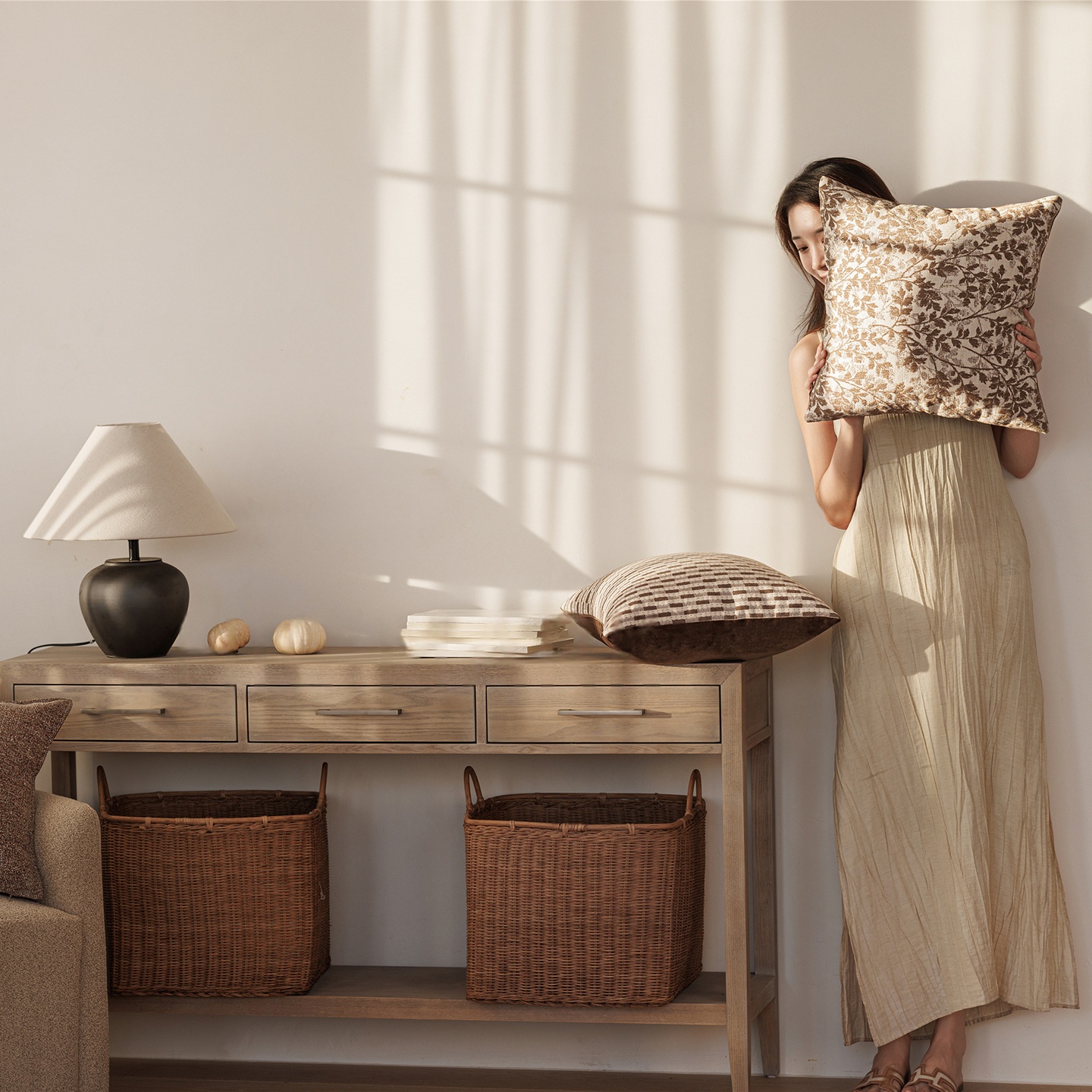 Jacquard Throw Pillow Cover