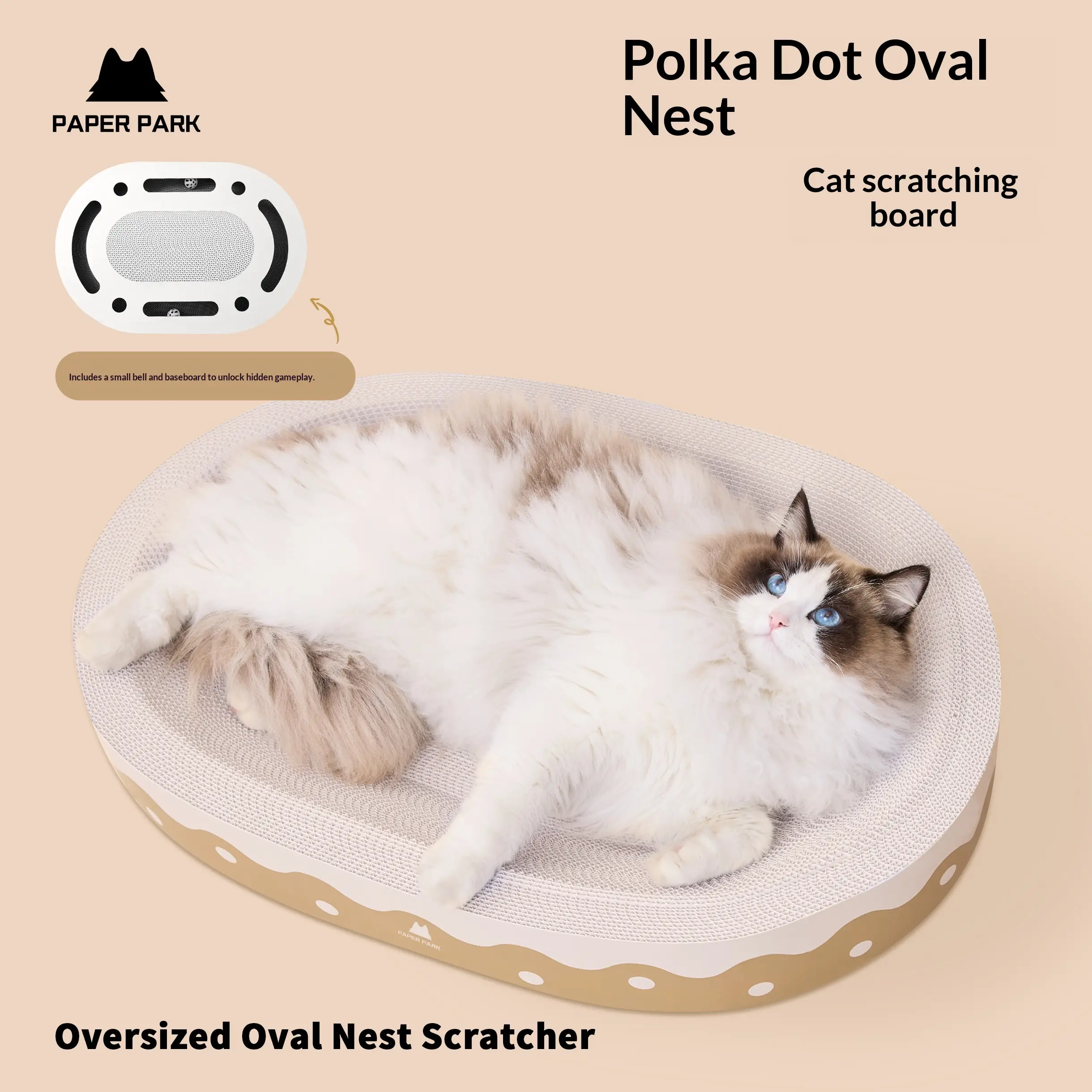 All-in-one Corrugated Cardboard Wear-resistant Cat Bed