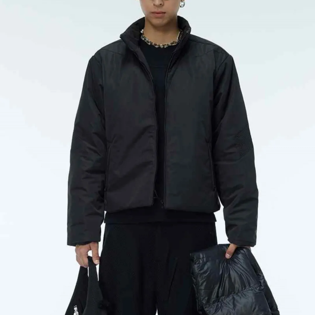 Mens Stylish American-Style Retro Stand-Collar Cotton Jacket