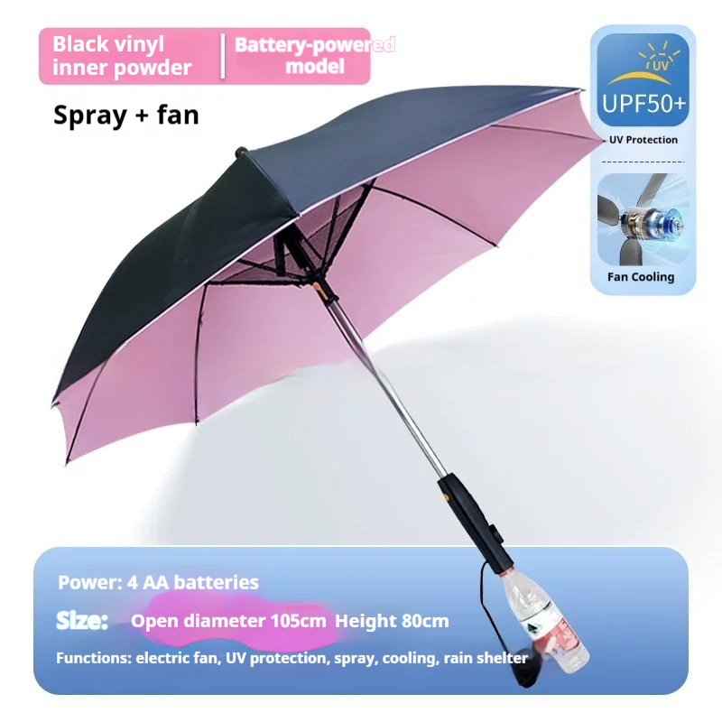 Summer Fan-equipped Umbrella With Spray Cooling